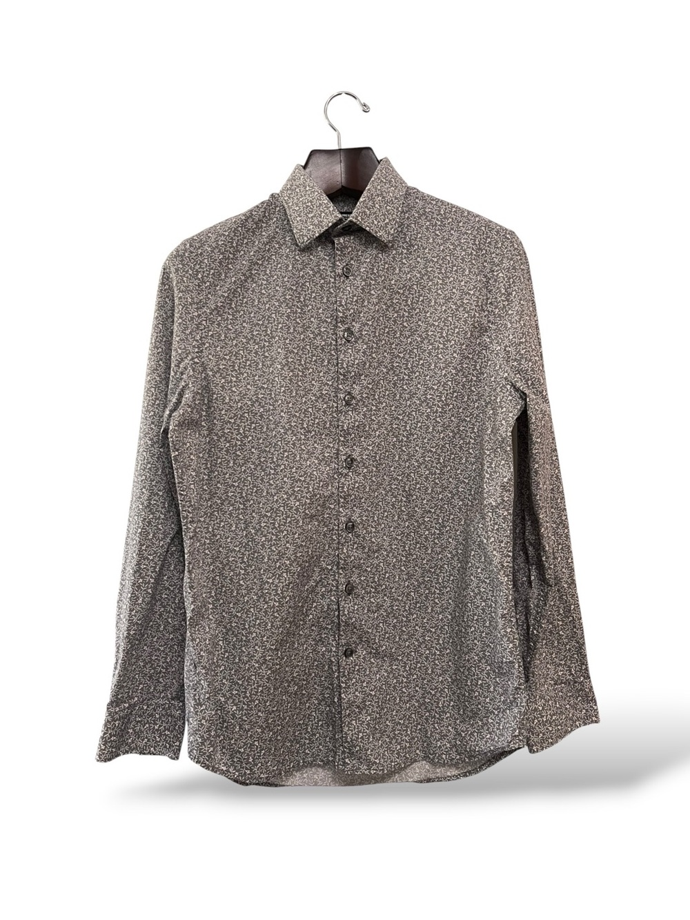 Express Extra Slim Charcoal Long-Sleeve Button-Up Shirt, Small